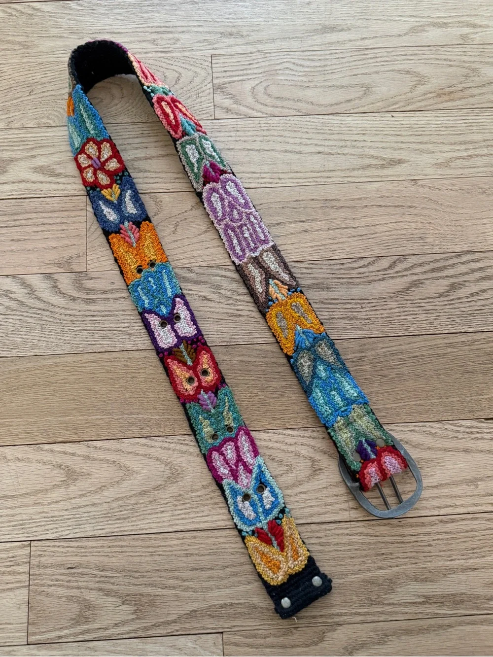 Jenny Krauss Wool Multicolor Embroidered Women’s Belt Size Large - Picture 2 of 8